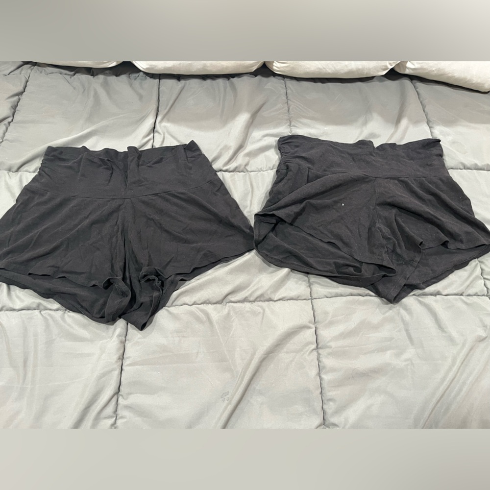 Two Motherhood Maternity Relaxed Fit Black Sleep Knit Shorts, Size S
